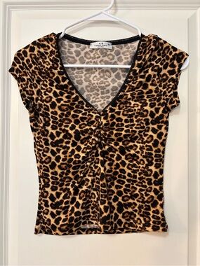 Rebellious Dreamer Leopard Print Crop Top, Size XS